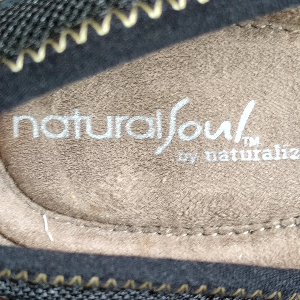 Natural Soul Shoes Womens Frank Black 9 Suede Walking Sneakers Stretch Comfort